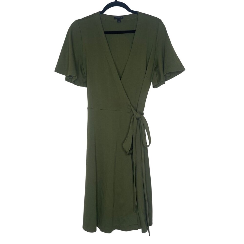 LOFT Olive Green Midi Dress